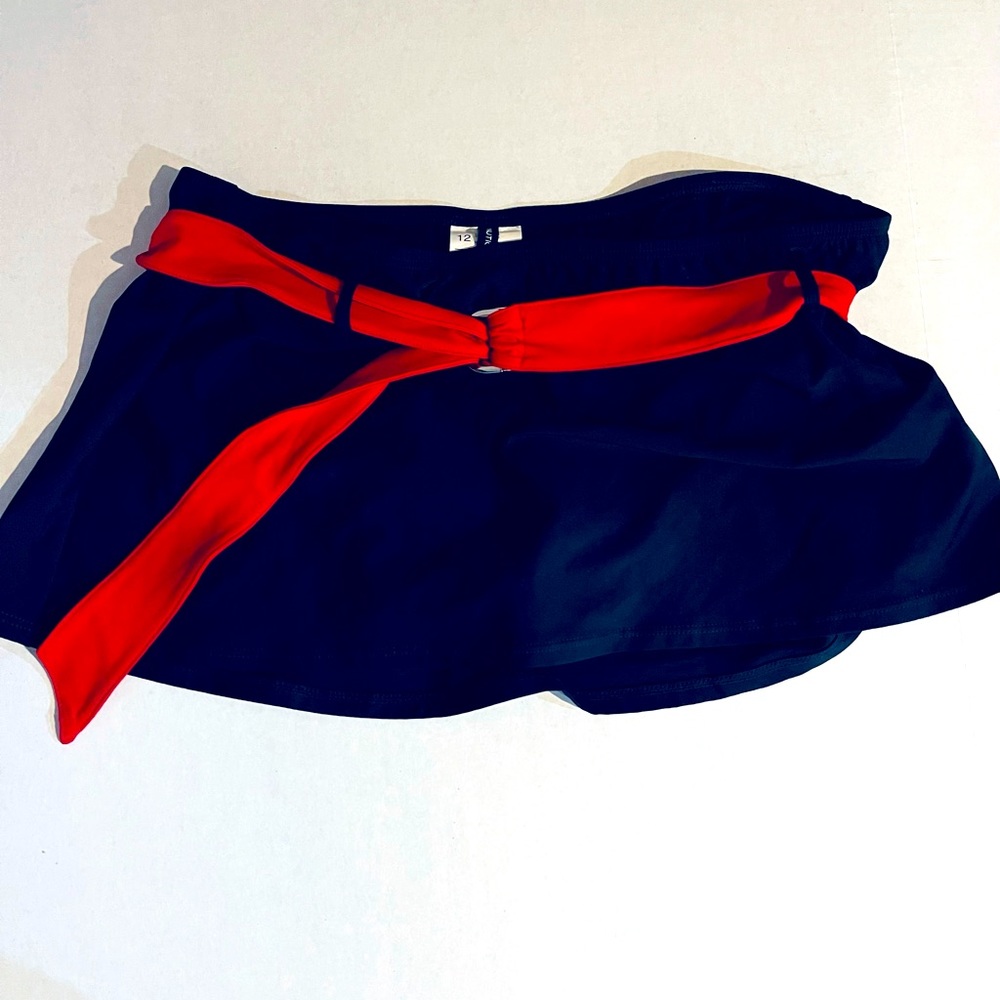 Nautica size 12 bikini bottom skirt with belt. NWOT. Never worn.
